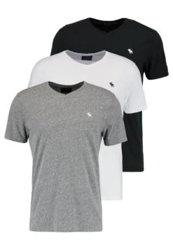 Abercrombie & Fitch Vneck 3 Pack - Basic T-Shirt - White/Black/Grey -Clothing Sale Store 0dd2c0a289994725b7b259b08ee54e15