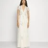 Needle & Thread Exclusive Petunia Cap Sleeve Gown - Occasion Wear - Cream