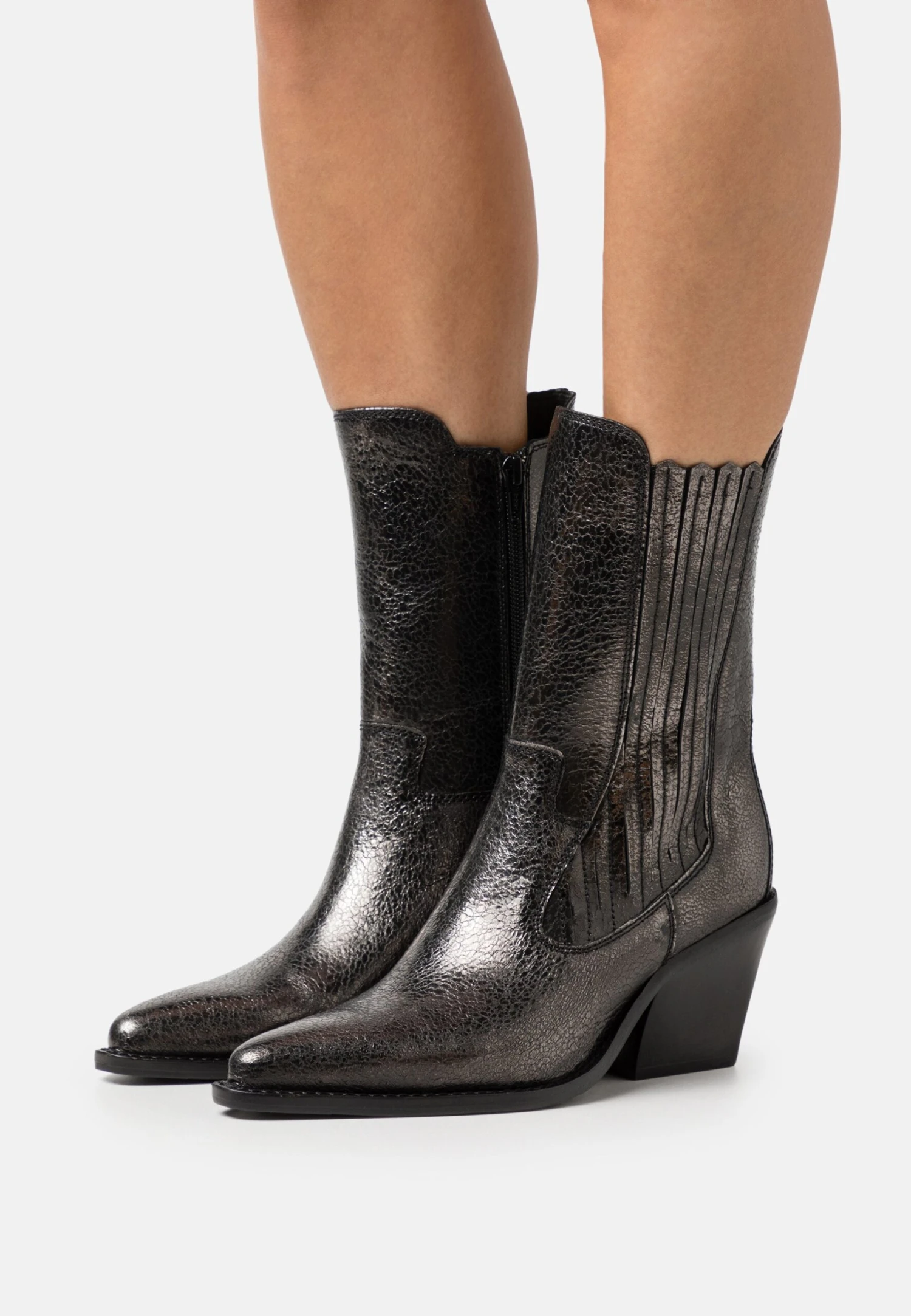 Bronx Next Low Kole - Cowboy/Biker Ankle Boot - Gunmetal 1 Bronx Next Low Kole - Cowboy/Biker Ankle Boot - Gunmetal