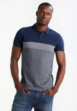 Pier One Polo Shirt - Dark Blue/Mottled Grey