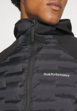 Peak Performance Argon Hybrid Hood - Fleece Jacket - Black -Clothing Sale Store 316375422f9b4e3695ed6f7d8a3ff497