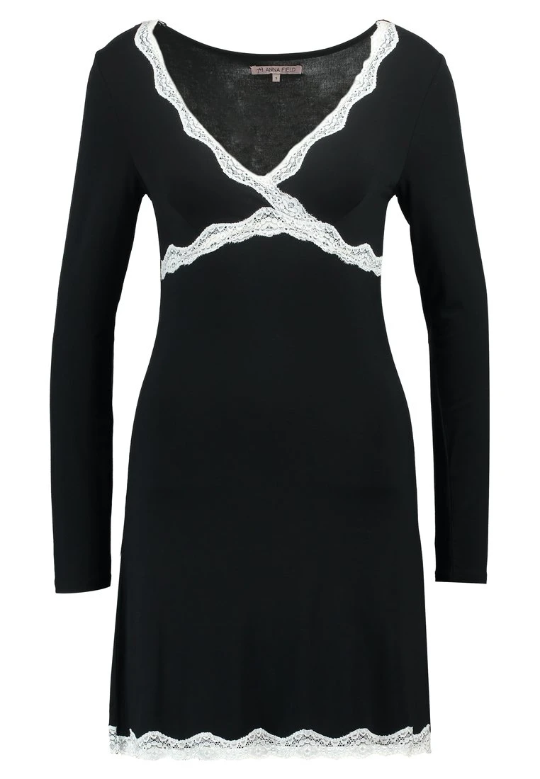 Anna Field Heidi Long Sleeves Viscose Nightdress - Nightie - Black 5 Anna Field Heidi Long Sleeves Viscose Nightdress - Nightie - Black - Image 5