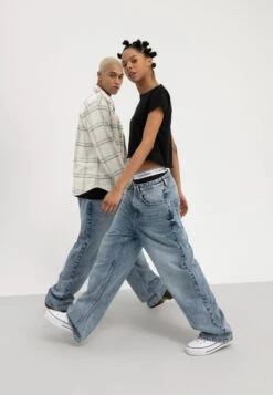 YOURTURN Baggy Jeans Unisex - Relaxed Fit Jeans - Dark Blue Denim -Clothing Sale Store 47039cf62e0e4223bb19b517ea683054