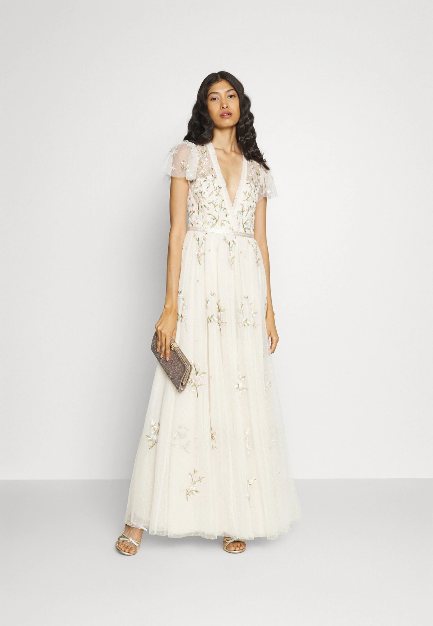 Needle & Thread Exclusive Petunia Cap Sleeve Gown - Occasion Wear - Cream 2 Needle & Thread Exclusive Petunia Cap Sleeve Gown - Occasion Wear - Cream - Image 2