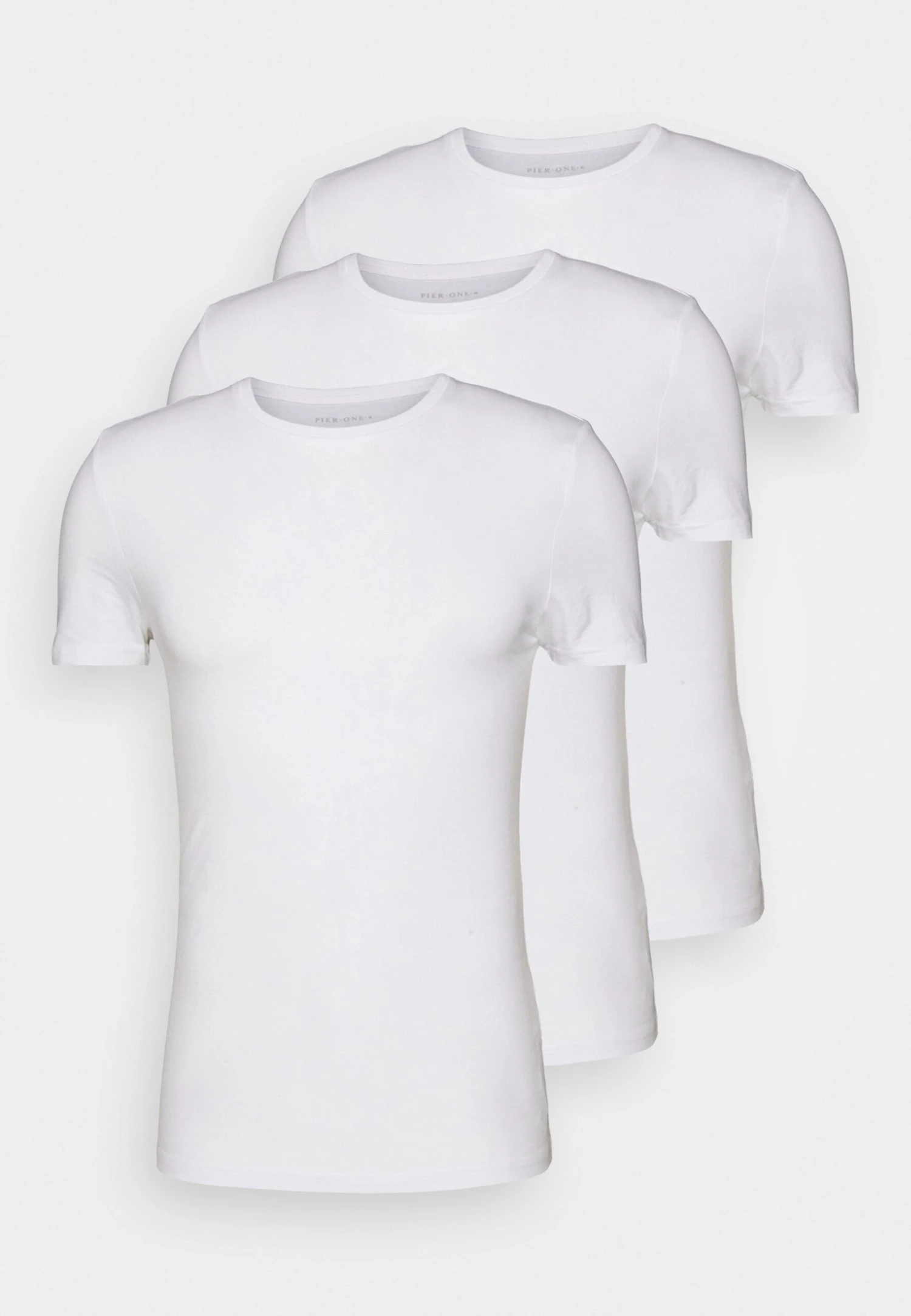 Pier One 3 Pack Muscle Fit- Basic T-Shirt - White 4 Pier One 3 Pack Muscle Fit- Basic T-Shirt - White - Image 4