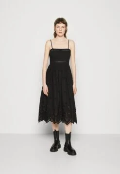 AllSaints Whitley Broderie Dress - Day Dress - Black