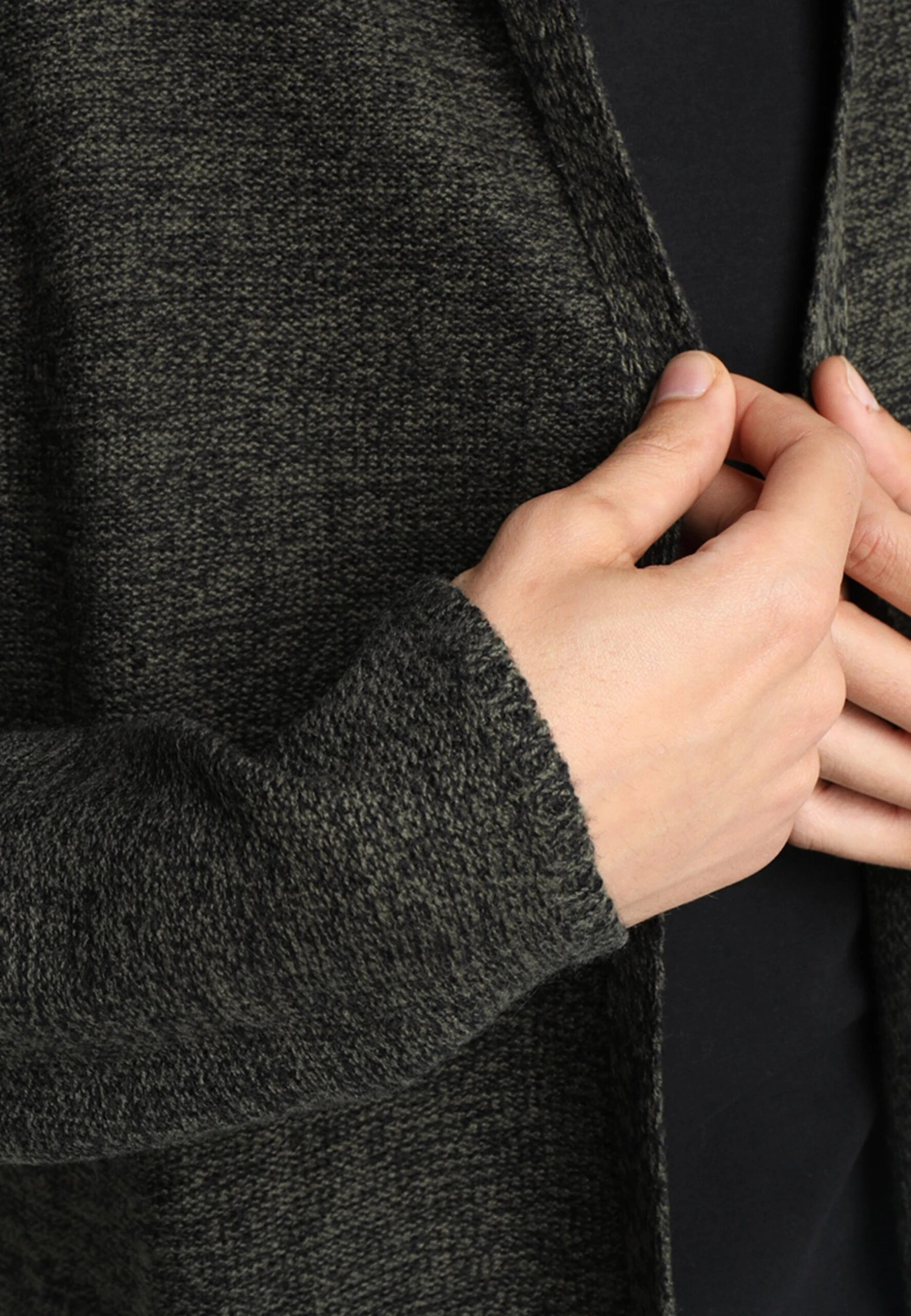 Pier One Cardigan - Black/Olive 5 Pier One Cardigan - Black/Olive - Image 5