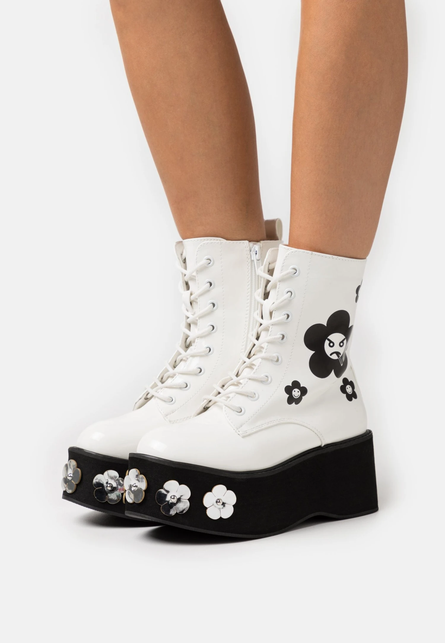 KOI FOOTWEAR Silent Screams Platform Boots - Platform Ankle Boots - White 1 KOI FOOTWEAR Silent Screams Platform Boots - Platform Ankle Boots - White