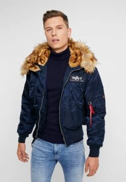 Alpha Industries Hooded Custom - Winter Jacket - Rep Blue