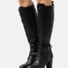 Anna Field Lace-Up Boots - Black